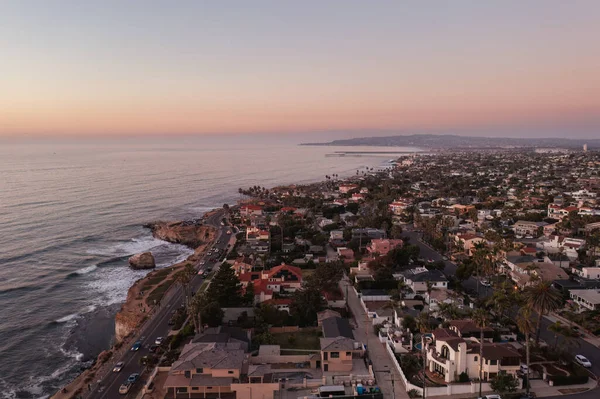 Sunset Cliffs San Diego California Disparo Dron Atardecer — Foto de Stock