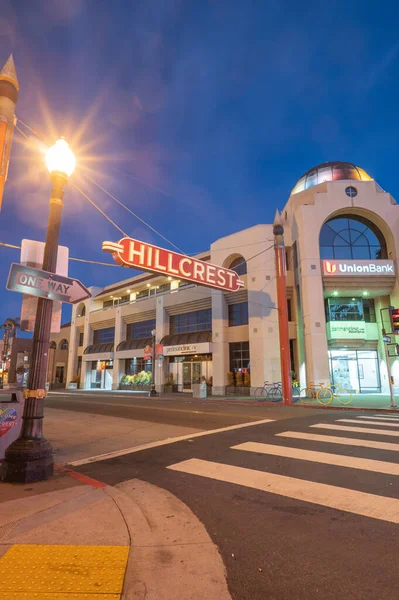 Novembre 2022 San Diego California Hillcrest Segno Notte — Foto Stock