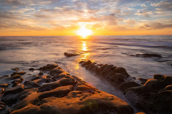 Hermosa Puesta Sol Dramática Jolla California — Foto de Stock