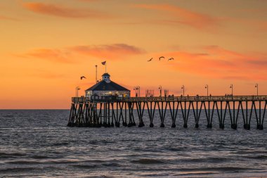 Güzel Kaliforniya deniz manzarası. Imperial Beach İskelesi, San Diego California. 
