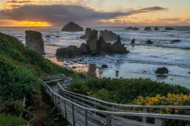 Sunset at Bandon Beach, Oregon Coast clipart