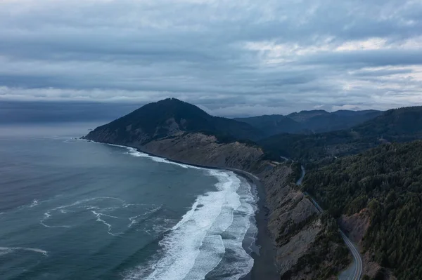 Humbug Mountain Oregon Coast with Pacific Coast Highway, aerial view