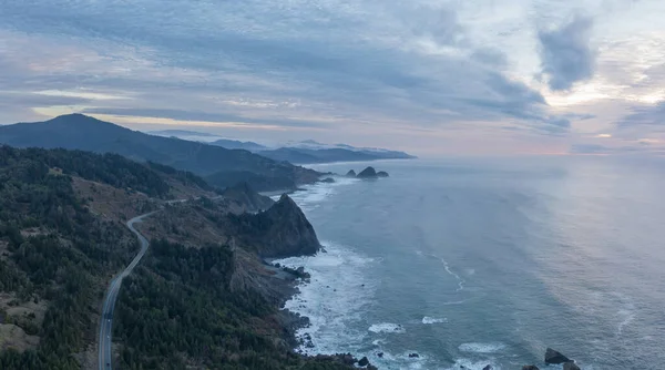 Stock image Highway 101 in Southern Oregon, drone aerial view. 