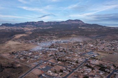 The town of Diamond Valley near St. George, Utah, USA, aerial shot. clipart