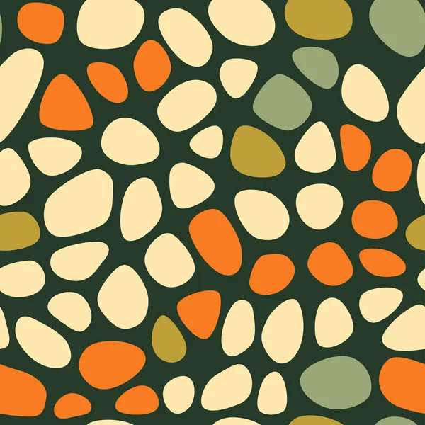 Abstract Naadloos Patroon Met Kleurrijke Stenen Handgetekende Vectorillustratie Vlakke Kleur — Stockvector