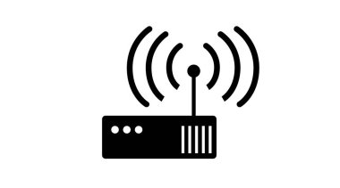 Yönlendirici Simgesi. Yönlendiricinin siyah-beyaz izole edilmiş vektörü