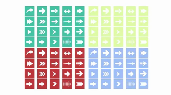 Juego Iconos Flechas Conjunto Editable Aislado Vectorial Flechas Diferentes Colores — Archivo Imágenes Vectoriales