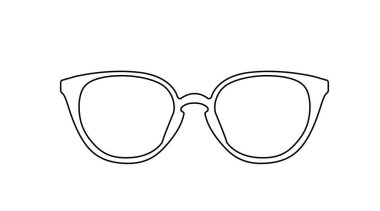 Gözlüğün İzole Edilmiş Vektör İllüstrasyonu. Siyah gözlük çerçeve izole görüntü