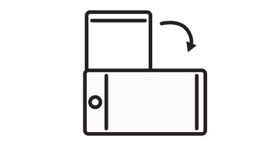 Siyah ve Beyaz Dönüş Aygıt Simgesi. Vektör İzole Resimleri