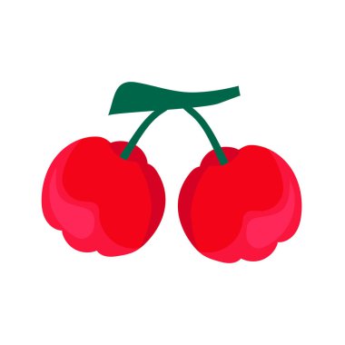 Acerola. Böğürtlen Beyaz arkaplanda bir renk vektörü.