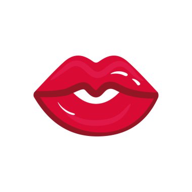 Dişi dudakları kırmızı ve pembe ruj ile parlatın. Moda Çizimi Kadın Ağzı. Beyaz arkaplanda dudak simgesi izole edilmiş vektör çizimi.