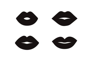 Dişi dudakları kırmızı ve pembe ruj ile parlatın. Moda Çizimi Kadın Ağzı. Beyaz arkaplanda dudak simgesi izole edilmiş vektör çizimi.