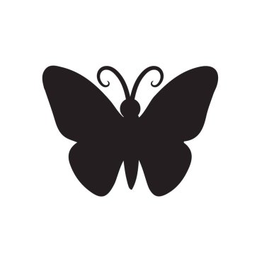 Kelebek siluet simgeleri. Vektör Resimleri Tasarımı