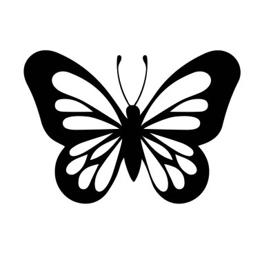 Kelebek siyah siluet simgeleri. Vektör Resimleri Tasarımı