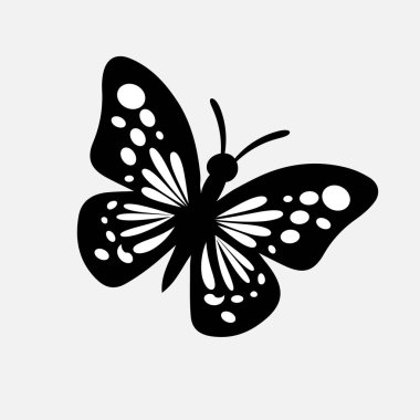 Kelebek siyah siluet simgeleri. Vektör Resimleri Tasarımı