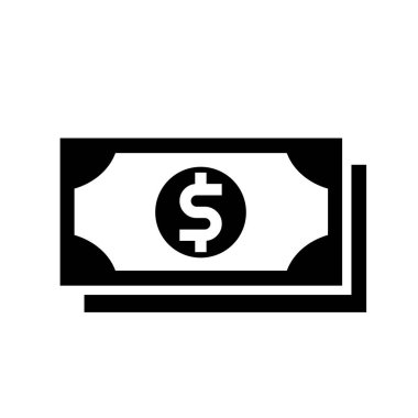 Dolar Para Vektörü İllüstrasyonu. Dolar Bill parayı not eder. Amerikan Doları