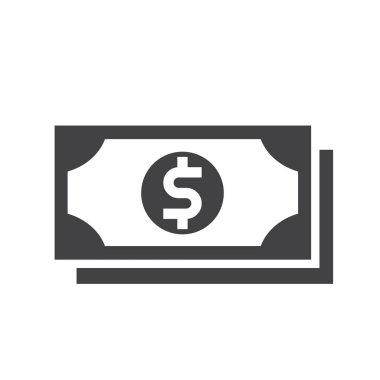 Dolar Para Vektörü İllüstrasyonu. Dolar Bill parayı not eder. Amerikan Doları