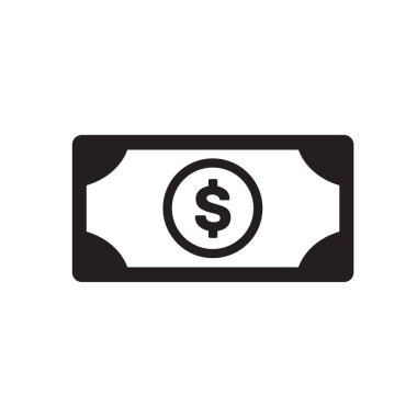 Dolar Para Vektörü İllüstrasyonu. Dolar Bill parayı not eder. Amerikan Doları