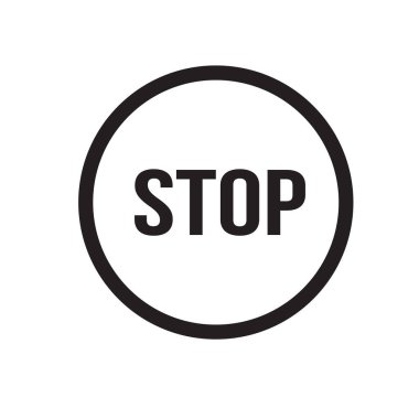 dur illüstrasyon tasarım ikonu.. vektör dur işareti simgesi. İşaret yok, kırmızı uyarı kapalı.