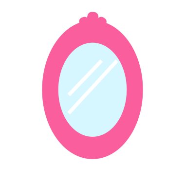 Ev Aletleri Tasarımı Teması için Zarif Ayna Aynası Biçimli ve Düzenlenebilir Vektör İllüstrasyonu.