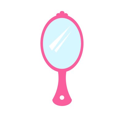 Ev Aletleri Tasarımı Teması için Zarif Ayna Aynası Biçimli ve Düzenlenebilir Vektör İllüstrasyonu.