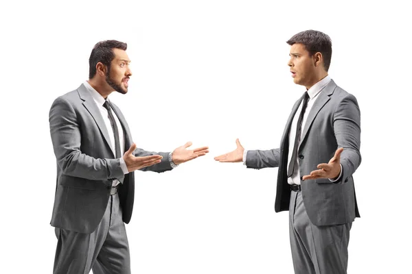 stock image Two businessmen having an argument isolated on white background