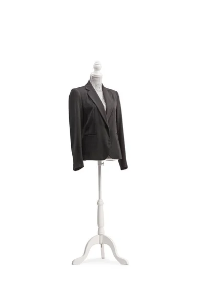 Mannequin Torso Puppe Mit Einem Schwarzen Anzug Isoliert Auf Weißem — Stockfoto