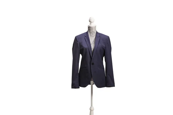 Mannequin Doll Navy Blue Suit Isolated White Background — Stock Photo, Image