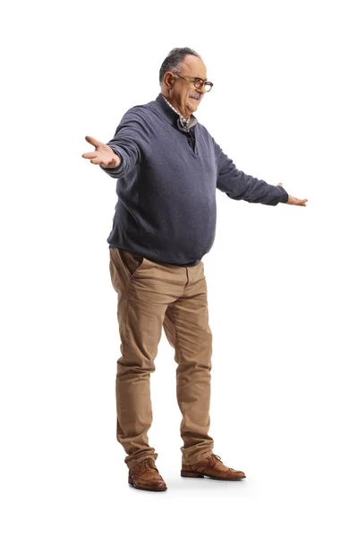 Полный Снимок Запутанного Взрослого Человека Изолированного Белом Фоне — стоковое фото