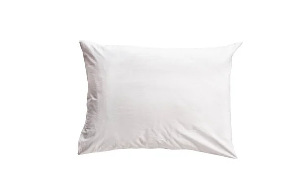 Vista Frontale Cuscino Bianco Isolato Sfondo Bianco — Foto Stock