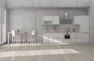 Mutfak iç renk ızgarası 3B oluşturma