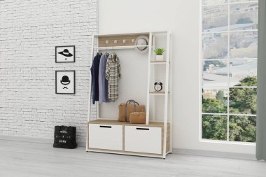 Bir koridorun 3 boyutlu görünümü tavan arası biçiminde