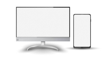 modern pc bilgisayar pankartı, vektör illüstrasyonu