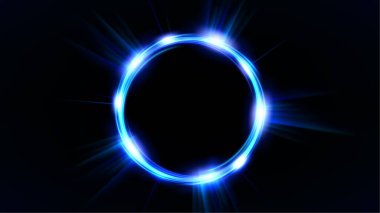 Parlak neon çerçeve. Çemberin içinde bir çember var