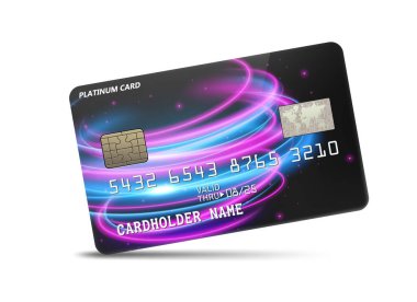 Kredi kartı şablonu, vektör illüstrasyonu