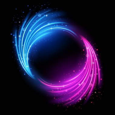 soyut neon parlayan daire deseni