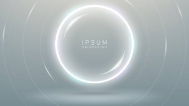 Parlak Yuvarlak Sihirli Işık, Zarif Beyaz Çember Çerçevesi. Vektör İllüstrasyonu