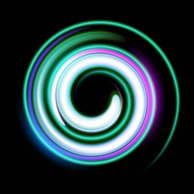 Dönen Çoklu Renkli Girdap Işıkları, izole ve düzenlenmesi kolay. Vektör İllüstrasyonu