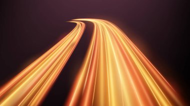 Renkli Işık Yolları, Uzun süreli Görüntü Bulanıklığı Efekti. Vektör İllüstrasyonu