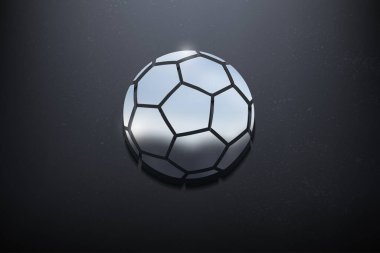 Top 3D Logo Tasarımı, Parlak Mokup Logosu ve Dokulu Duvar. Gerçekçi Vektör