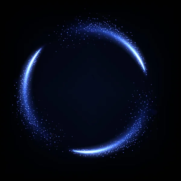 Leuchtender Blauer Kreis Neonbeleuchteter Rahmen Vektorillustration — Stockvektor