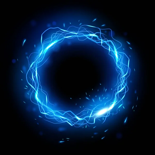 Kleur Lightning Ring Met Vonken Effect Geïsoleerde Sets Vector Illustratie — Stockvector