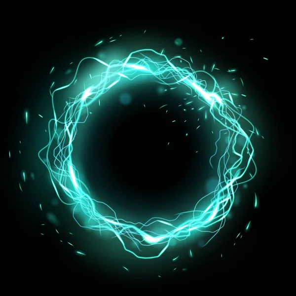 Color Lightning Ring Sparks Effect Vector Illustration — Vector de stock