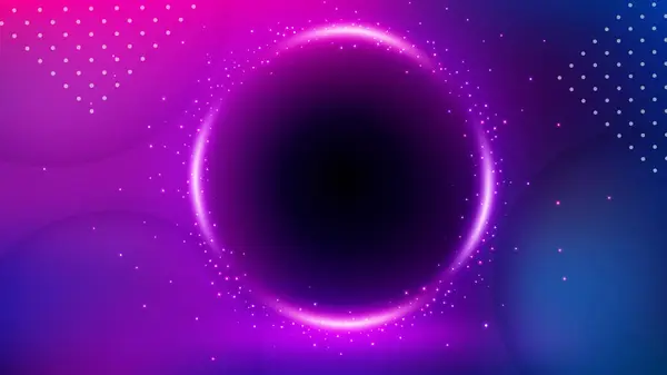 Violet Circle Hole Background Elegant Violet Light Ring Widescreen Vector — Stock Vector