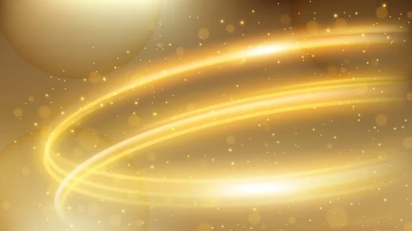 Легкий Рельсовый Фон Золотая Линия Элеганта Поет Широкоэкранная Векторная Иллюстрация — стоковый вектор