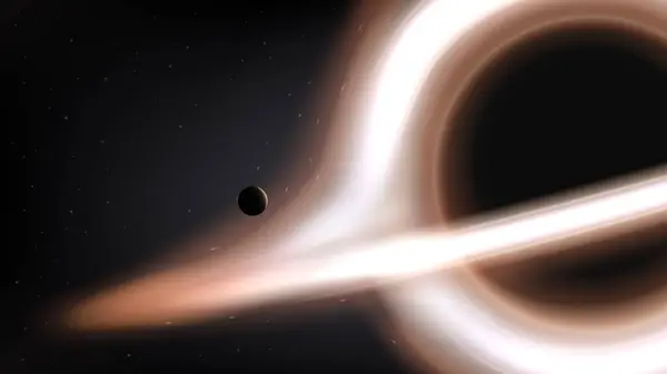 Черная Дыра Гаргантюа Космическая Концепция Векторная Миграция — стоковый вектор