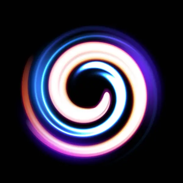 Rotating Multicolor Swirl Lights Isolated Easy Edit Vector Illustration — Stock Vector