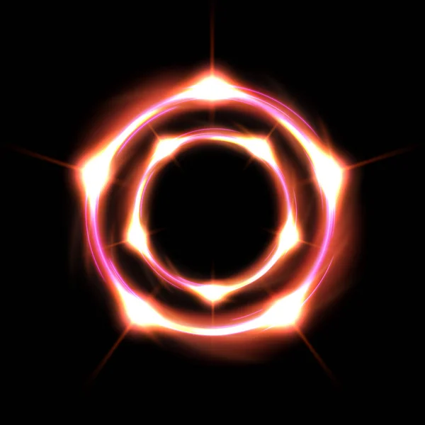 Αφηρημένος Λαμπερός Κύκλος Κομψός Φωτισμένος Φωτεινός Κύκλος Εικονογράφηση Διανύσματος — Διανυσματικό Αρχείο