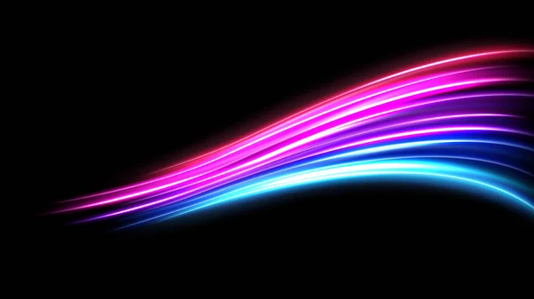 Colorful Light Trails Long Time Exposure Motion Blur Effect Vector — Stock Vector