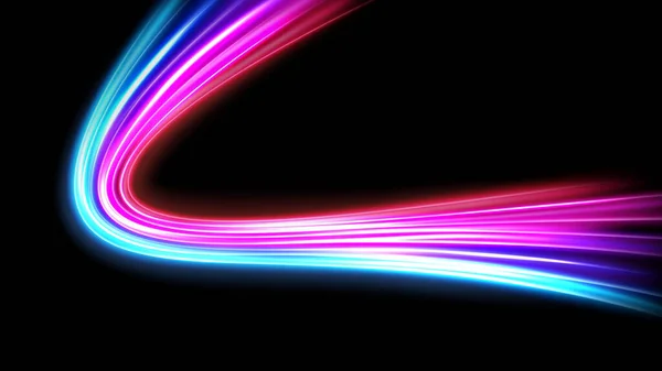 Kleurrijke Lichte Sporen Lange Tijd Blootstelling Bewegingsvervaging Effect Vector Illustratie — Stockvector